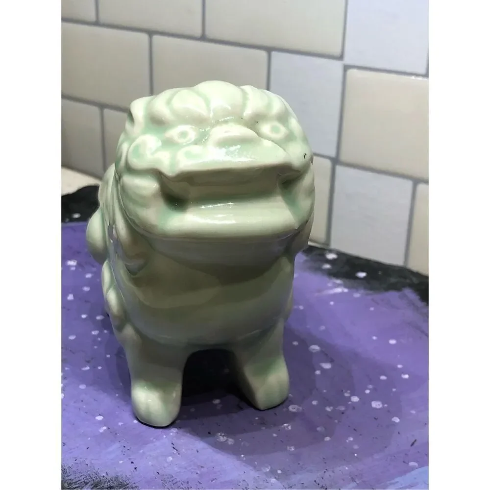 Foo Dog Candle Holder—VNT MCM Celadon Green Asian Style Figure